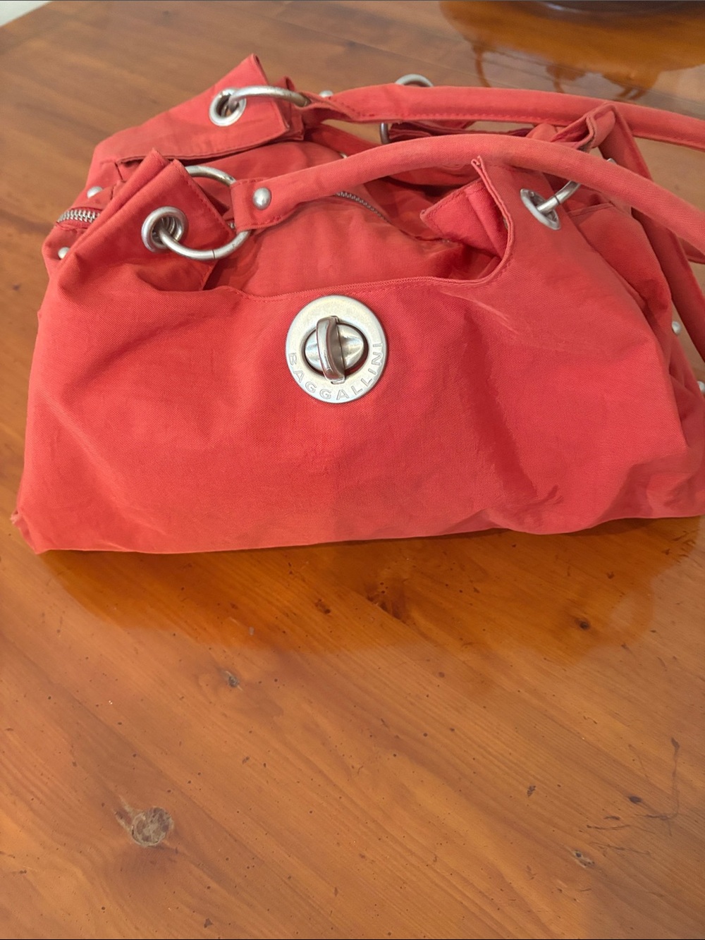 Baggallini Coral-Red Convertible Shoulder Bag with Turn-Lock - Picture 2 of 7